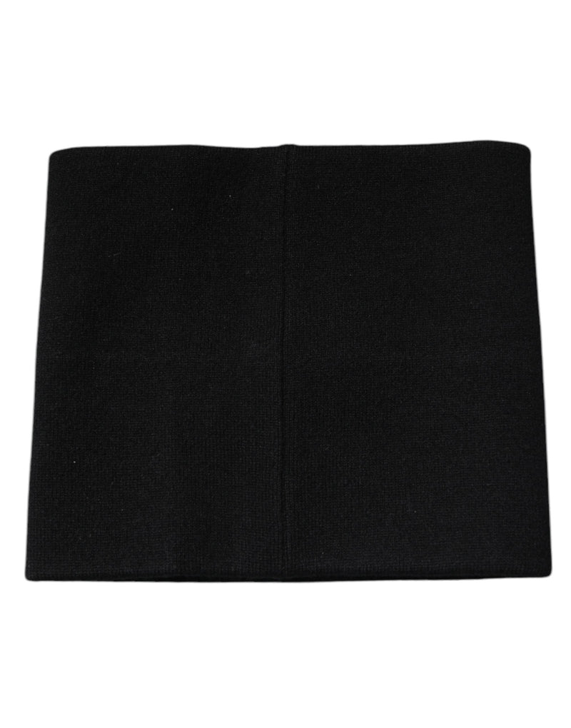 Black Cashmere Knitted Square Handkerchief Scarf Dolce & Gabbana