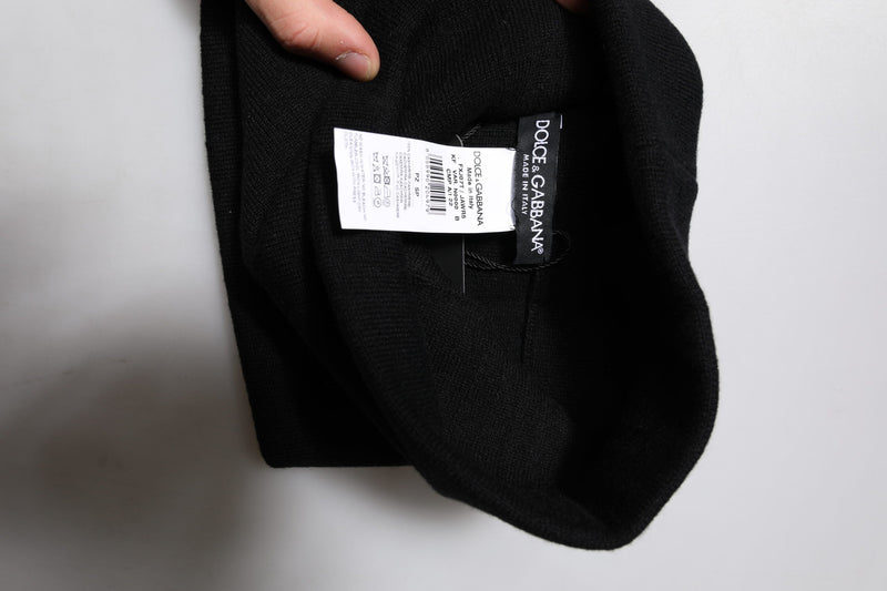 Black Cashmere Knitted Square Handkerchief Scarf Dolce & Gabbana