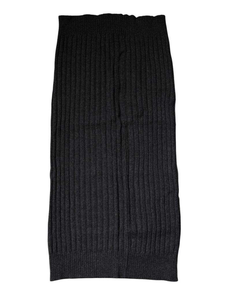 Black Cashmere Knitted Neck Warmer Foulard Scarf Dolce & Gabbana