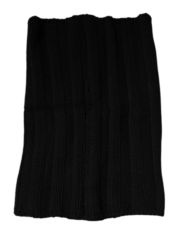 Black Cashmere Knitted Neck Warmer Foulard Scarf Dolce & Gabbana