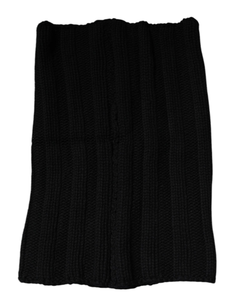 Black Cashmere Knitted Neck Warmer Foulard Scarf Dolce & Gabbana