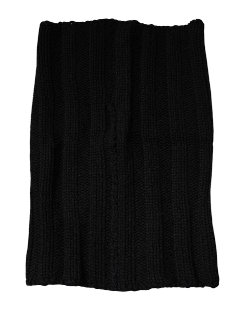 Black Cashmere Knitted Neck Warmer Foulard Scarf Dolce & Gabbana