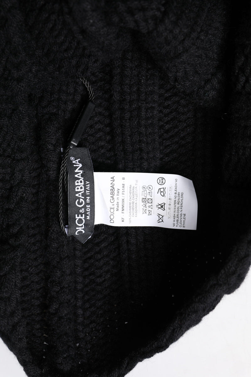 Black Cashmere Knitted Neck Warmer Foulard Scarf Dolce & Gabbana
