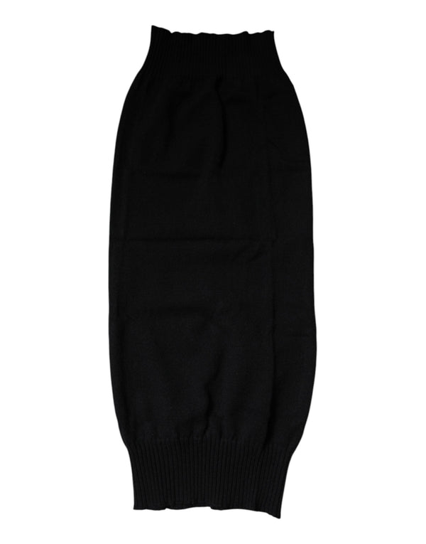 Black Cashmere Knitted Neck Warmer Foulard Scarf Dolce & Gabbana