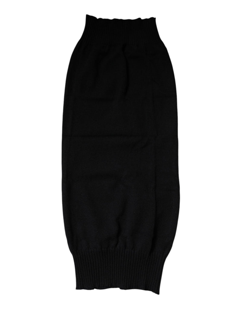 Black Cashmere Knitted Neck Warmer Foulard Scarf Dolce & Gabbana