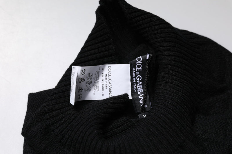 Black Cashmere Knitted Neck Warmer Foulard Scarf Dolce & Gabbana