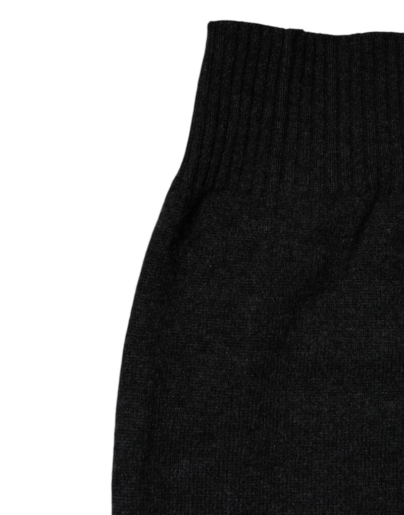 Black Cashmere Knitted Neck Warmer Foulard Scarf Dolce & Gabbana