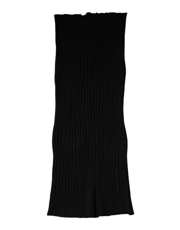 Black Cashmere Knitted Neck Warmer Foulard Scarf Dolce & Gabbana