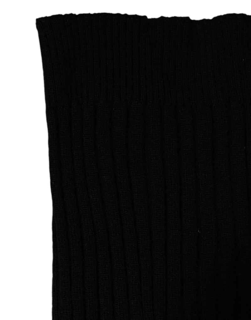 Black Cashmere Knitted Neck Warmer Foulard Scarf Dolce & Gabbana