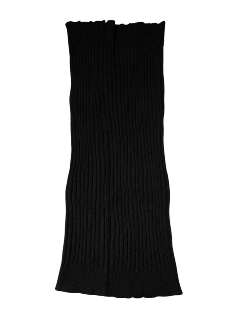 Black Cashmere Knitted Neck Warmer Foulard Scarf Dolce & Gabbana