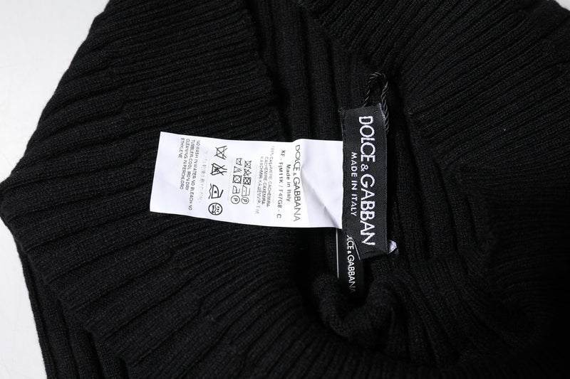 Black Cashmere Knitted Neck Warmer Foulard Scarf Dolce & Gabbana