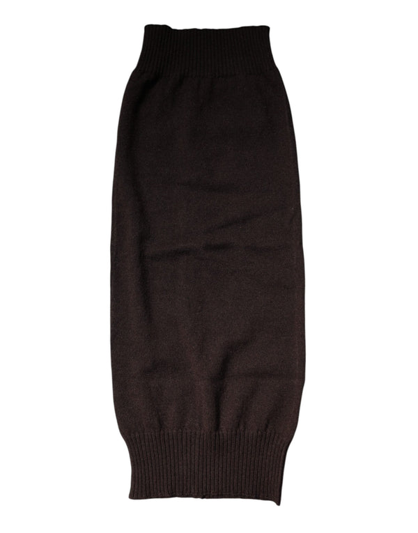 Brown Cashmere Knitted Neck Warmer Foulard Scarf Dolce & Gabbana