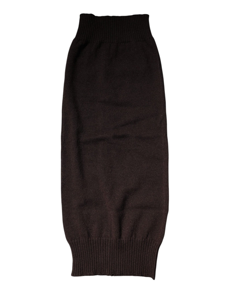 Brown Cashmere Knitted Neck Warmer Foulard Scarf Dolce & Gabbana