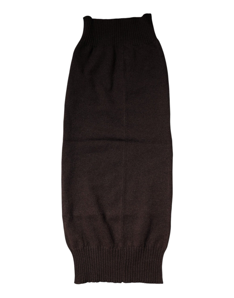 Brown Cashmere Knitted Neck Warmer Foulard Scarf Dolce & Gabbana