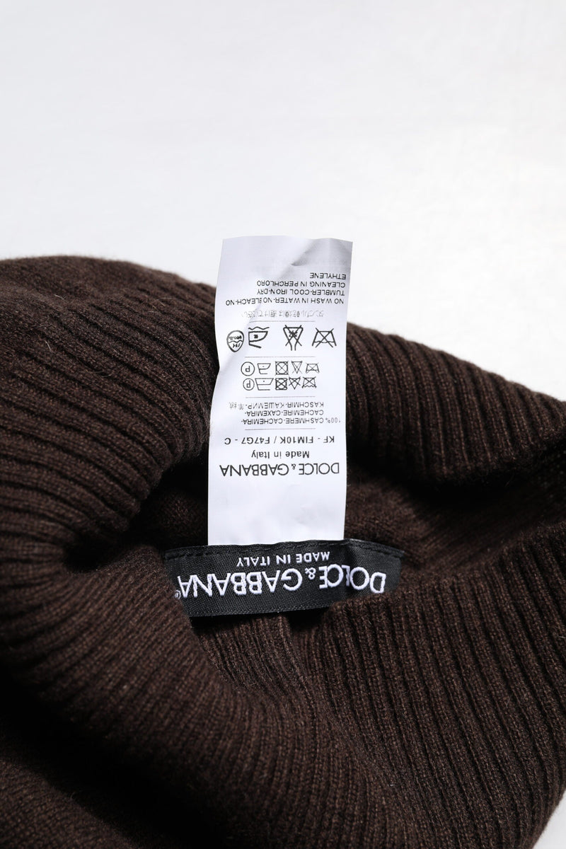 Brown Cashmere Knitted Neck Warmer Foulard Scarf Dolce & Gabbana