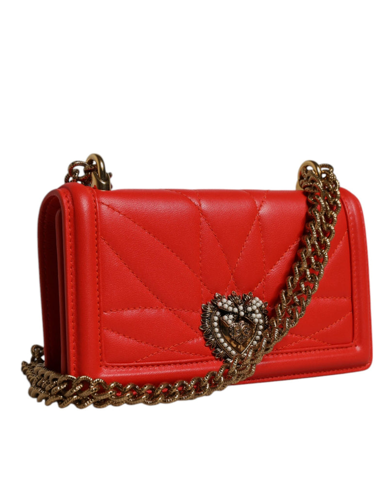 Red Quilted Devotion Crossbody Chain Phone Cover Bag Dolce & Gabbana