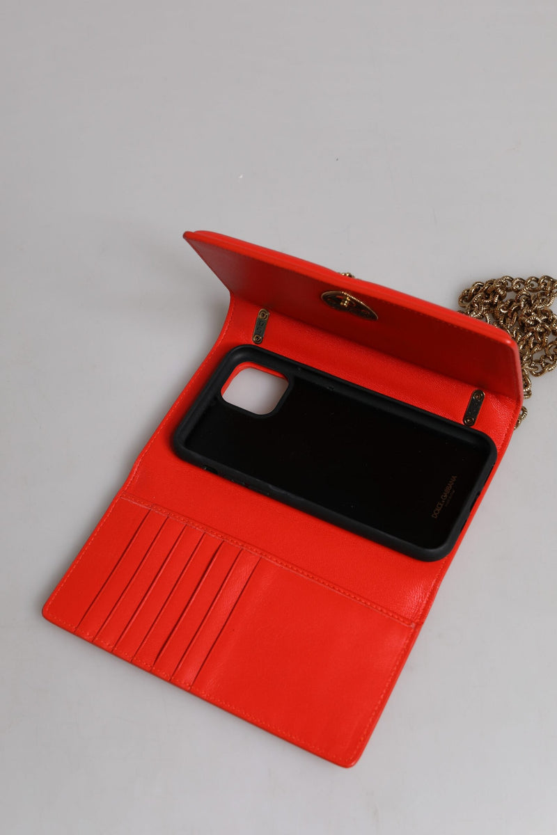 Red Quilted Devotion Crossbody Chain Phone Cover Bag Dolce & Gabbana