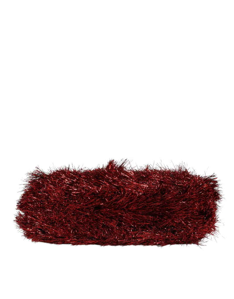 Red Gold Chain VANDA Tinsel Crystals Evening Clutch Bag Dolce & Gabbana
