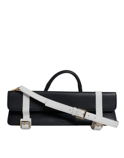 Blue White Calfskin Leather Crossbody Shoulder Bag Dolce & Gabbana