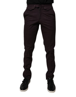 Brown Pure Cotton Slim Fit Men Dress Pants BENCIVENGA