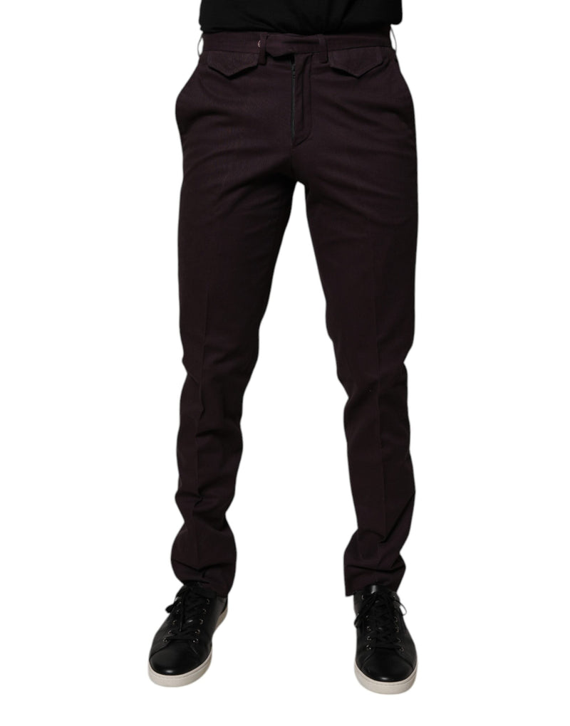 Brown Pure Cotton Slim Fit Men Dress Pants BENCIVENGA