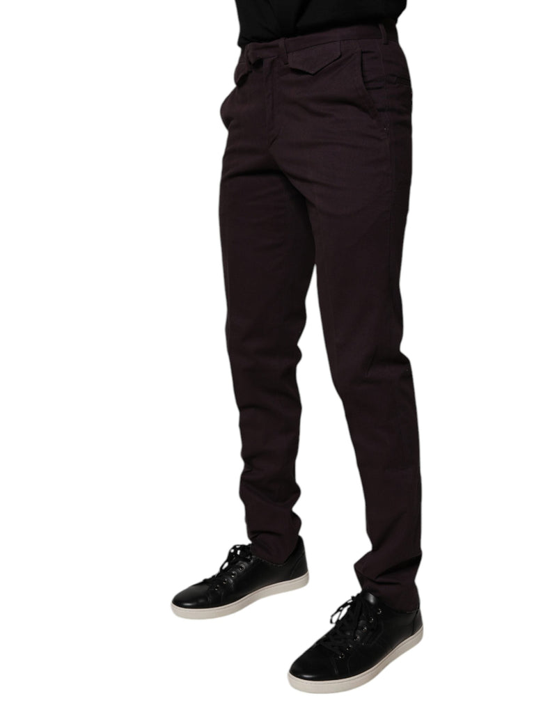 Brown Pure Cotton Slim Fit Men Dress Pants BENCIVENGA