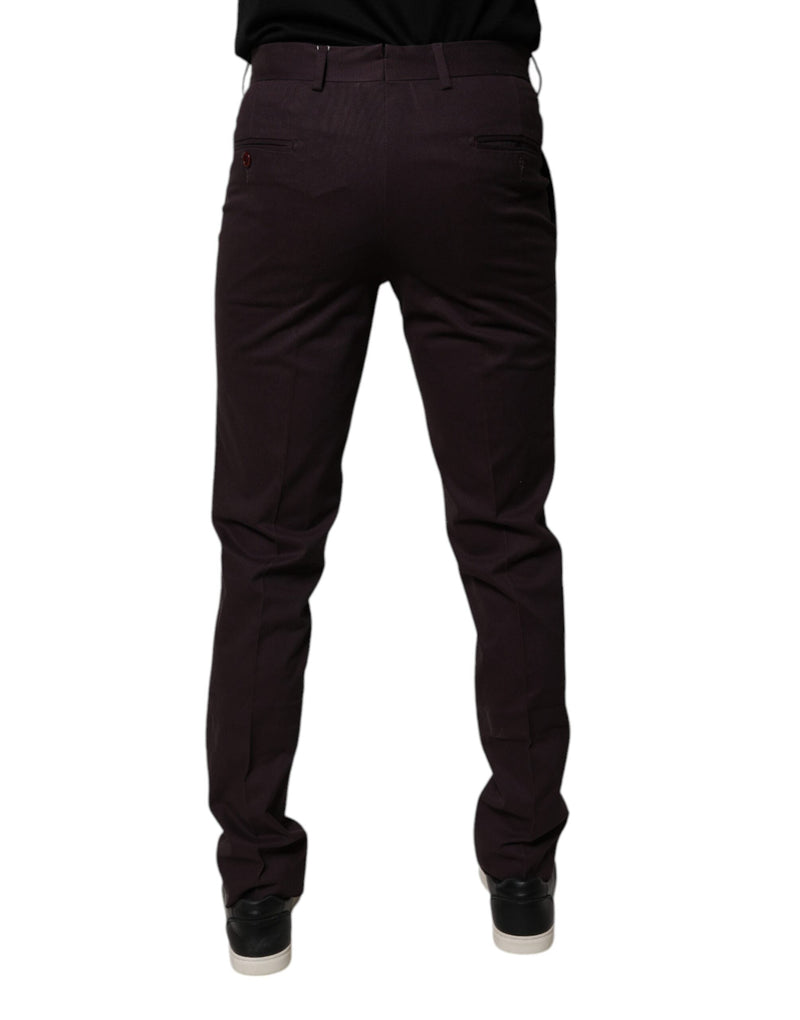Brown Pure Cotton Slim Fit Men Dress Pants BENCIVENGA