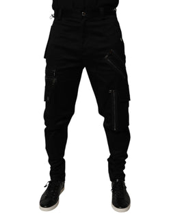 Black Cotton Cargo Tapered Pants Dolce & Gabbana