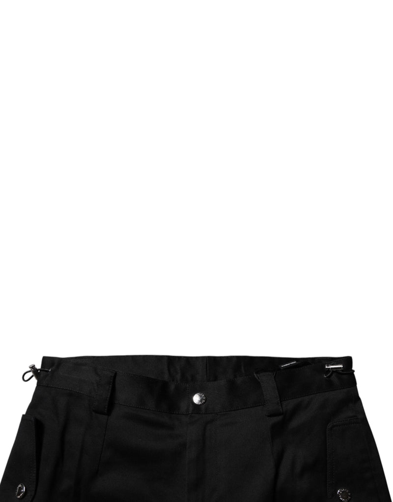 Black Cotton Cargo Tapered Pants Dolce & Gabbana