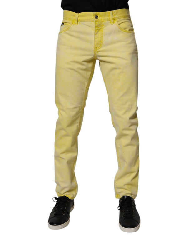 Yellow Cotton Stretch Skinny Men Denim Jeans Dolce & Gabbana