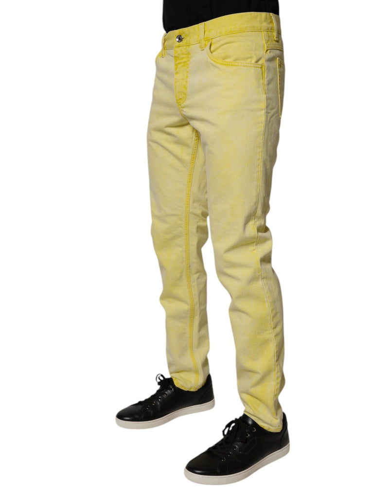 Yellow Cotton Stretch Skinny Men Denim Jeans Dolce & Gabbana