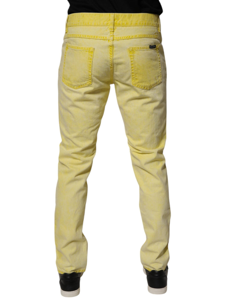 Yellow Cotton Stretch Skinny Men Denim Jeans Dolce & Gabbana