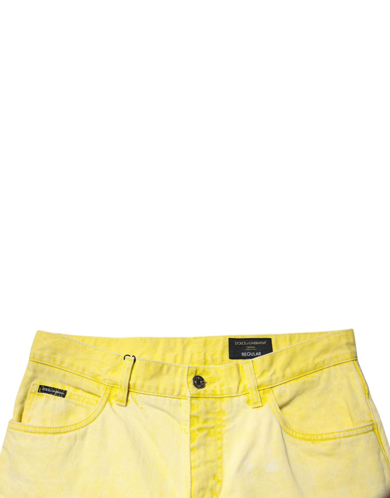 Yellow Cotton Stretch Skinny Men Denim Jeans Dolce & Gabbana