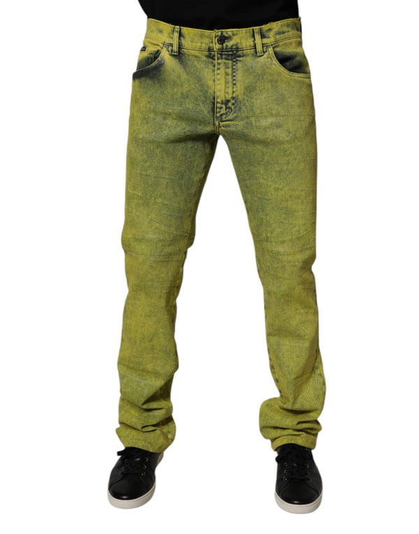 Yellow Cotton Stretch Skinny Men Denim Jeans Dolce & Gabbana
