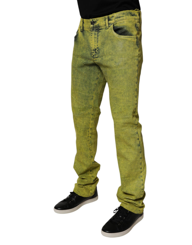 Yellow Cotton Stretch Skinny Men Denim Jeans Dolce & Gabbana