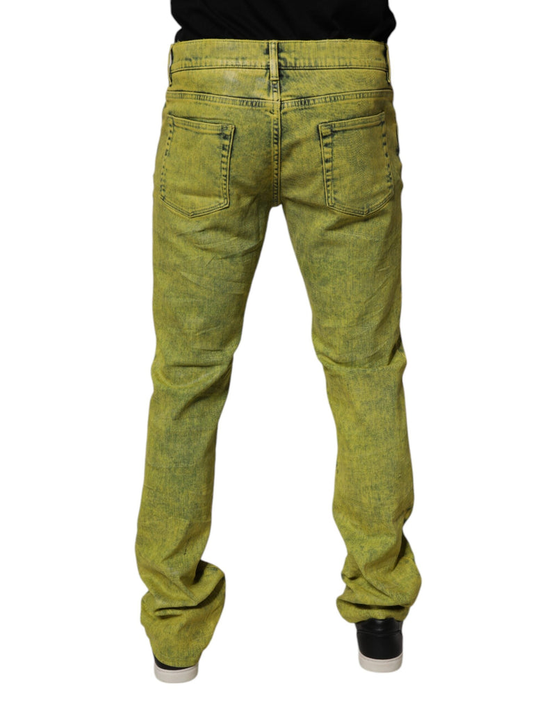 Yellow Cotton Stretch Skinny Men Denim Jeans Dolce & Gabbana