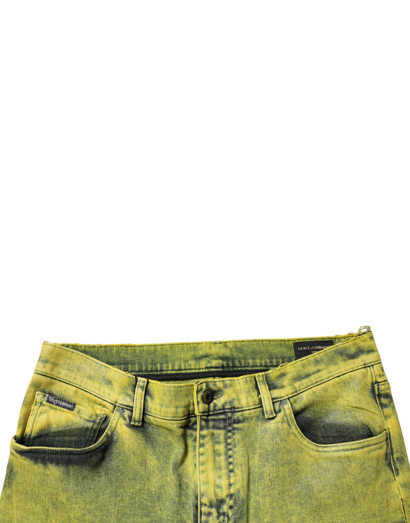 Yellow Cotton Stretch Skinny Men Denim Jeans Dolce & Gabbana
