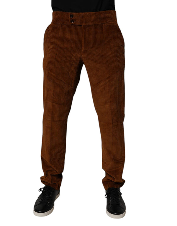 Dark Brown Corduroy Cotton Skinny Denim Jeans Dolce & Gabbana