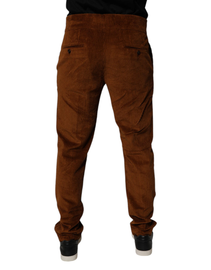 Dark Brown Corduroy Cotton Skinny Denim Jeans Dolce & Gabbana