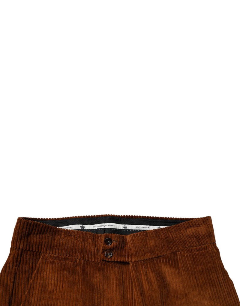 Dark Brown Corduroy Cotton Skinny Denim Jeans Dolce & Gabbana