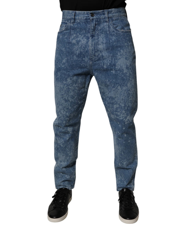 Blue Tie Dye Cotton Skinny Men Denim Jeans Dolce & Gabbana