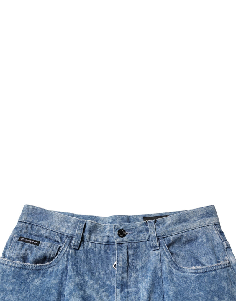 Blue Tie Dye Cotton Skinny Men Denim Jeans Dolce & Gabbana