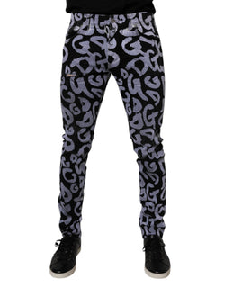 Black Logo Monogram Cotton Skinny Denim Jeans Dolce & Gabbana
