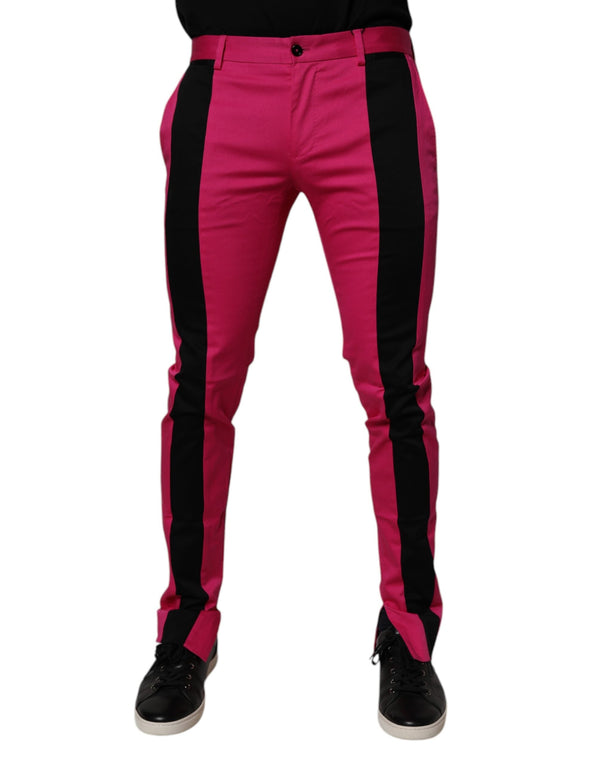 Pink Black Stripe Slim Fit Men Dress Pants Dolce & Gabbana