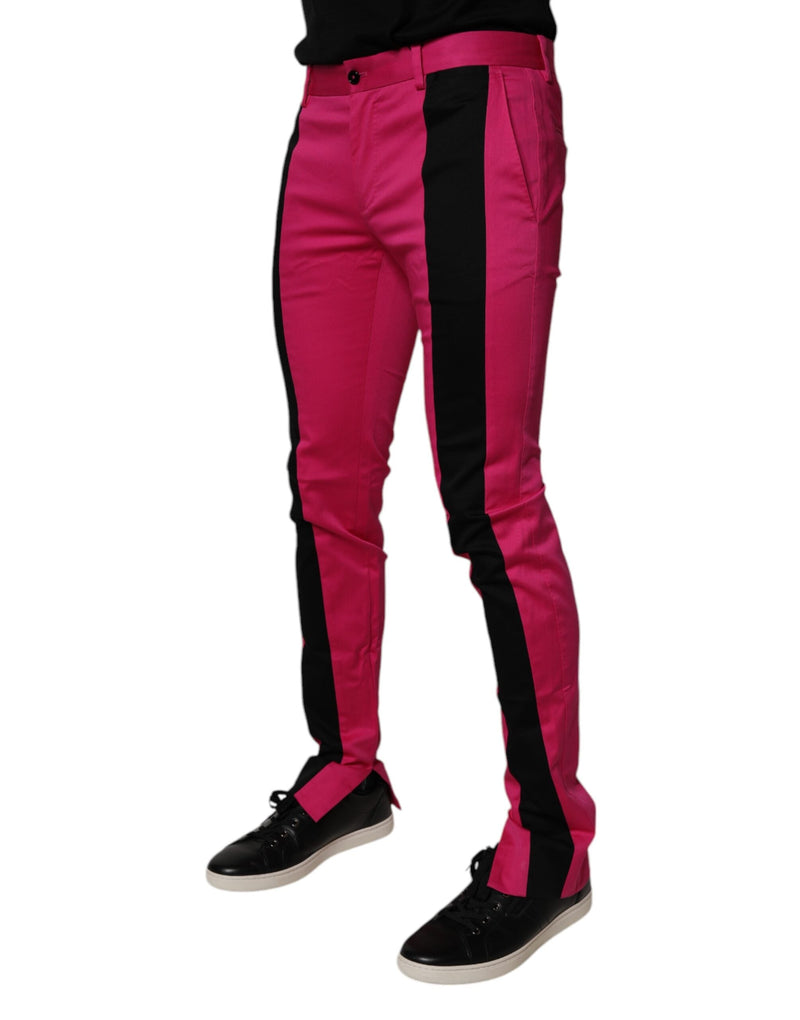 Pink Black Stripe Slim Fit Men Dress Pants Dolce & Gabbana