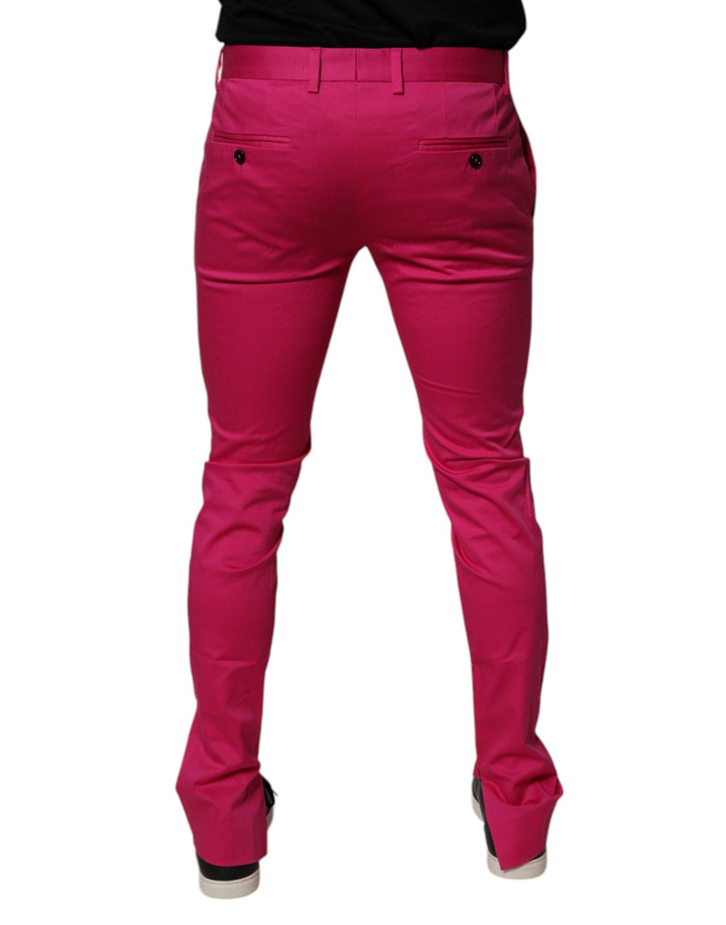 Pink Black Stripe Slim Fit Men Dress Pants Dolce & Gabbana