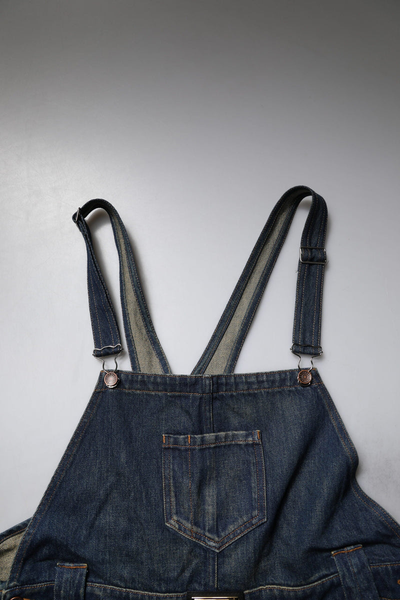 Dark Blue Cotton Men Jumpsuit Denim Jeans Dolce & Gabbana