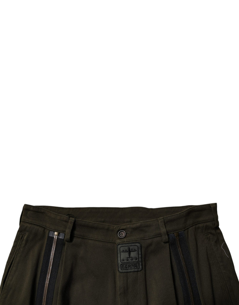 Dark Brown Cotton Jogger Cargo Pants Dolce & Gabbana