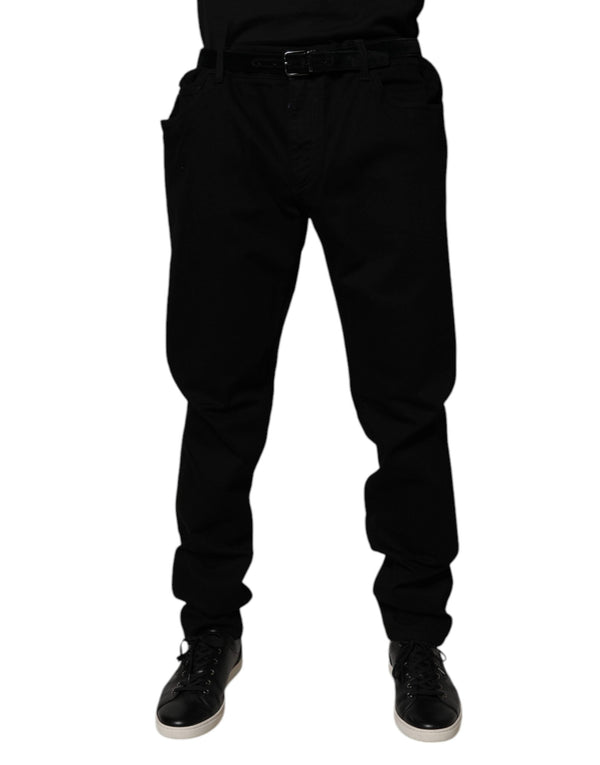 Black Cotton Stretch Slim Fit Denim Jeans Dolce & Gabbana