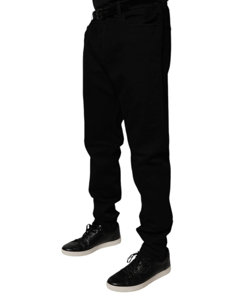 Black Cotton Stretch Slim Fit Denim Jeans Dolce & Gabbana